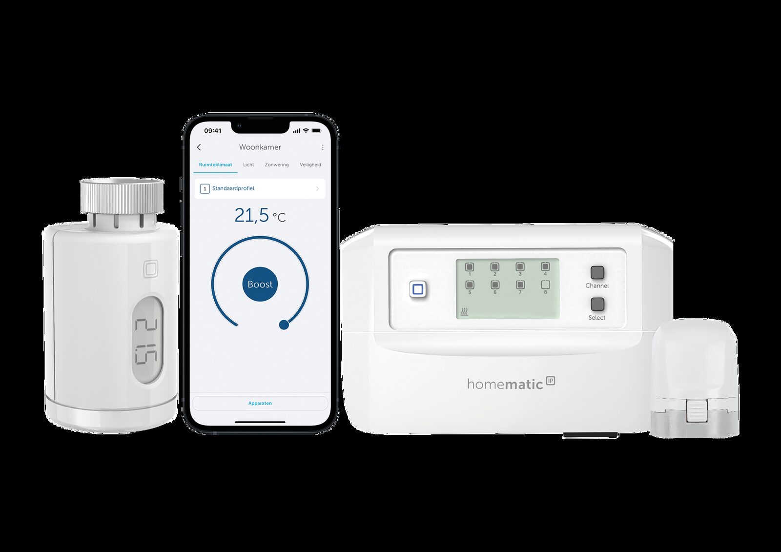 Dankzij de oplossingen van Homematic IP kunnen vloerverwarming en radiatoren binnen één installatie gezamenlijk worden aangestuurd.